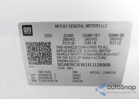 2024 Buick Enclave Premium Fwd from USA, damaged, VIN 5GAERCKW1RJ126908